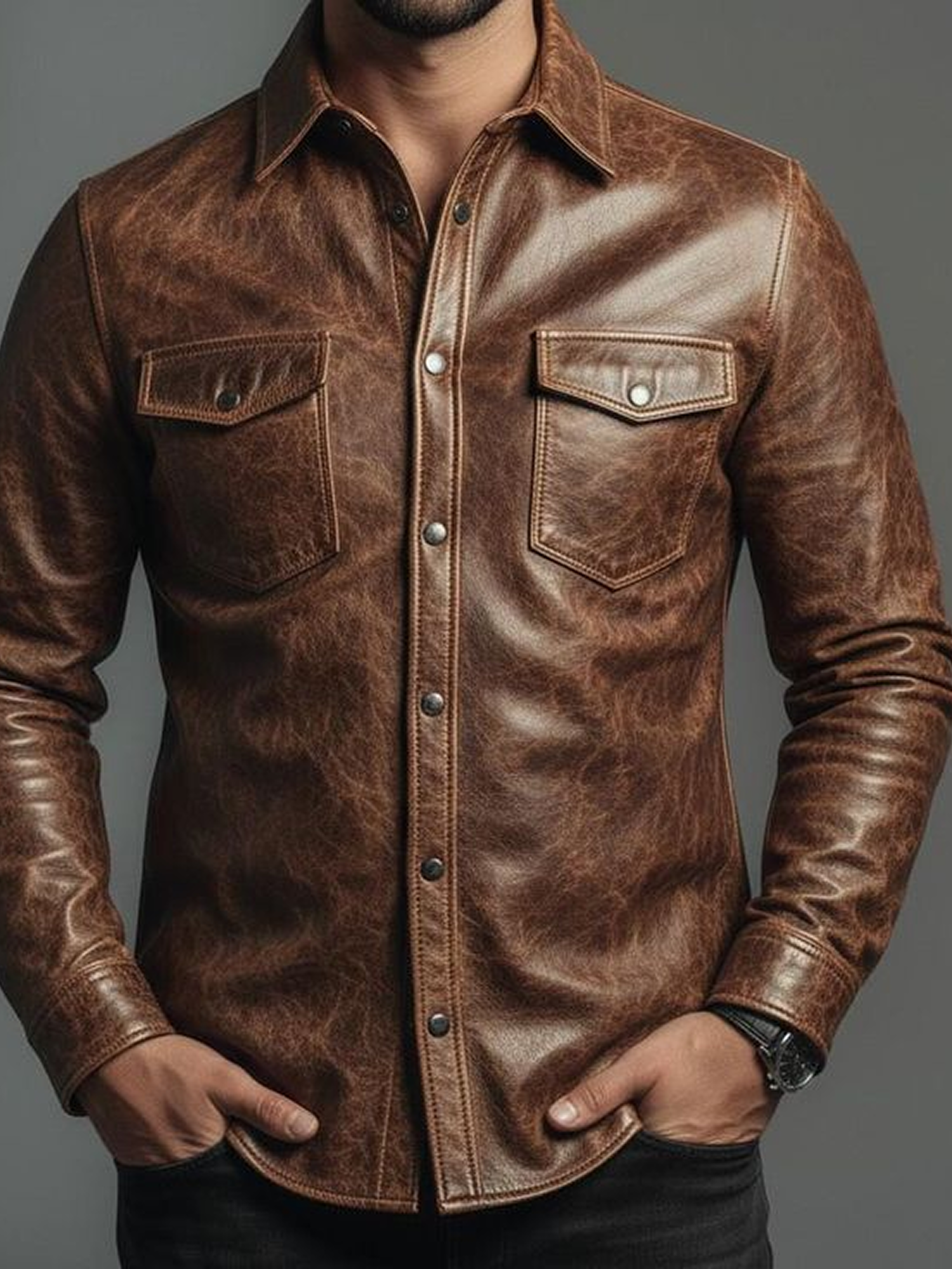 Casual Leather Shirt